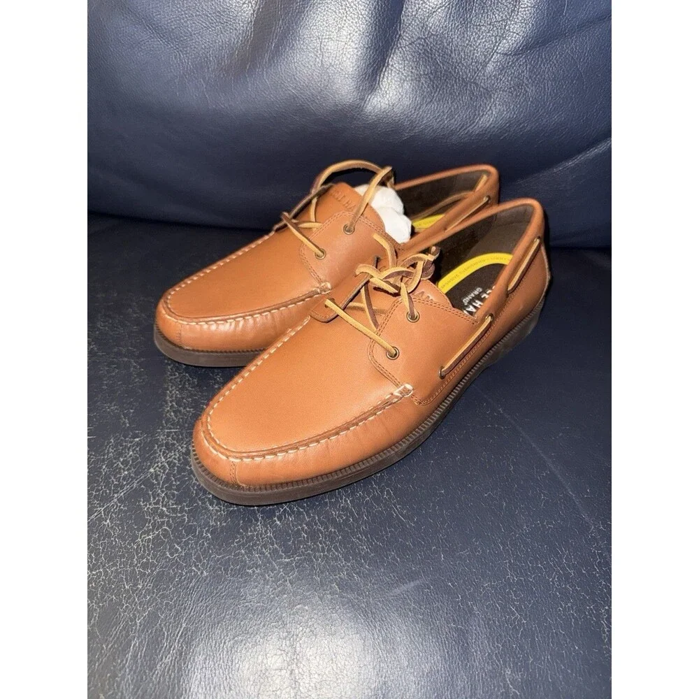 Cole Haan G+ Bowside BoatShoe Cognac Leather Men's Size 9.5 NWOB Loafer C42132